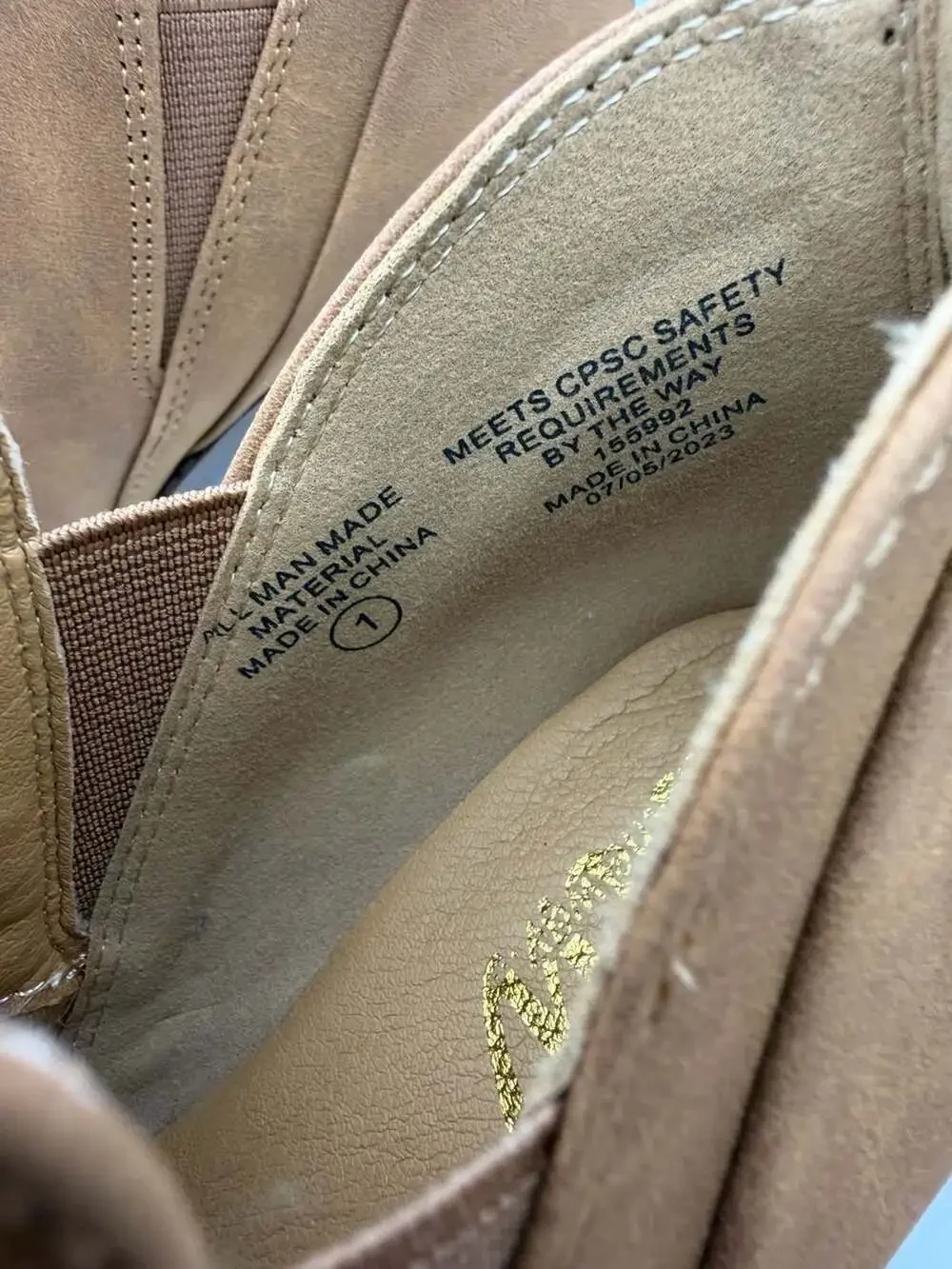 By The Way (btw) Tan Faux Suede Ankle Booties with Side Cutouts and Back Zipper